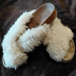 Papillio Birkenstock Sienna Ivory Sherpa Slide